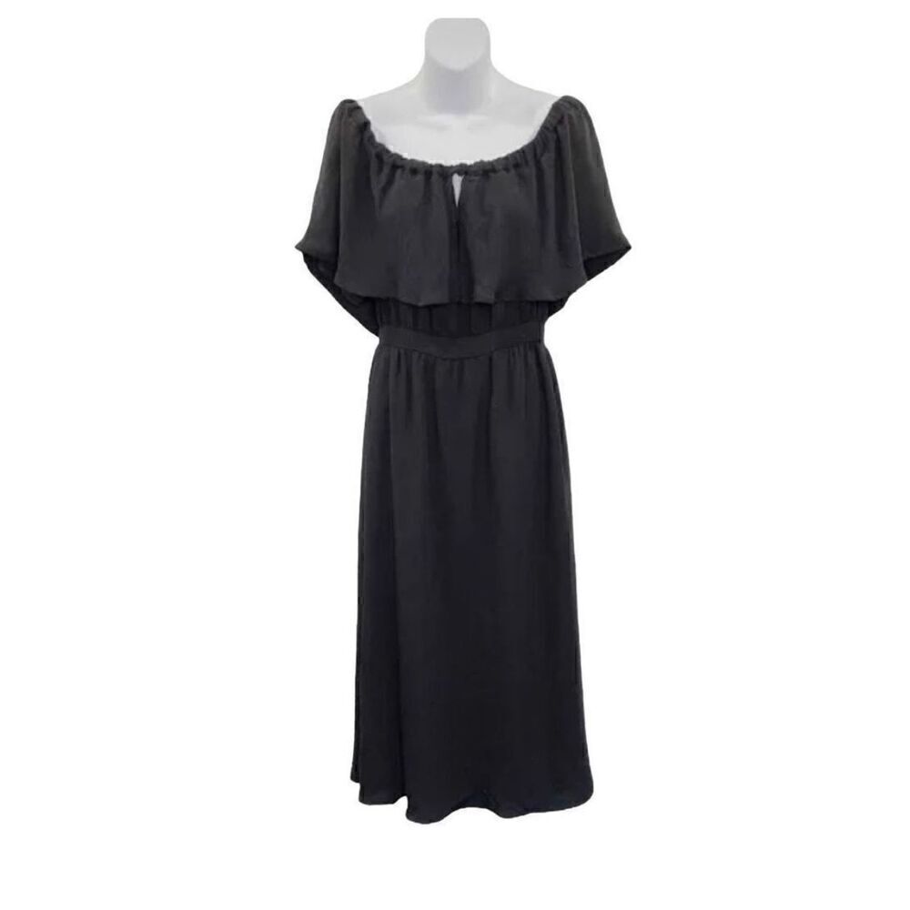 DRA Los Angeles, NWT black Ruffle sleeve off/on shoulder dress S/small 